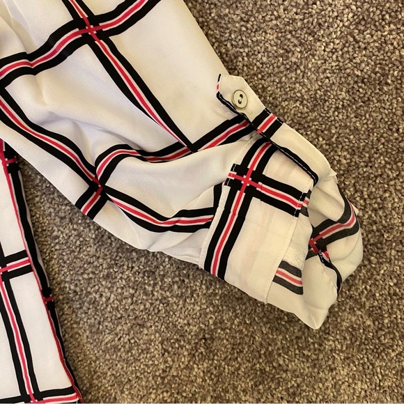 Adrienne Vittadini Women's Long Sleeves Button Up Top Roll Tab Sleeve Size L NWT - Picture 4 of 15